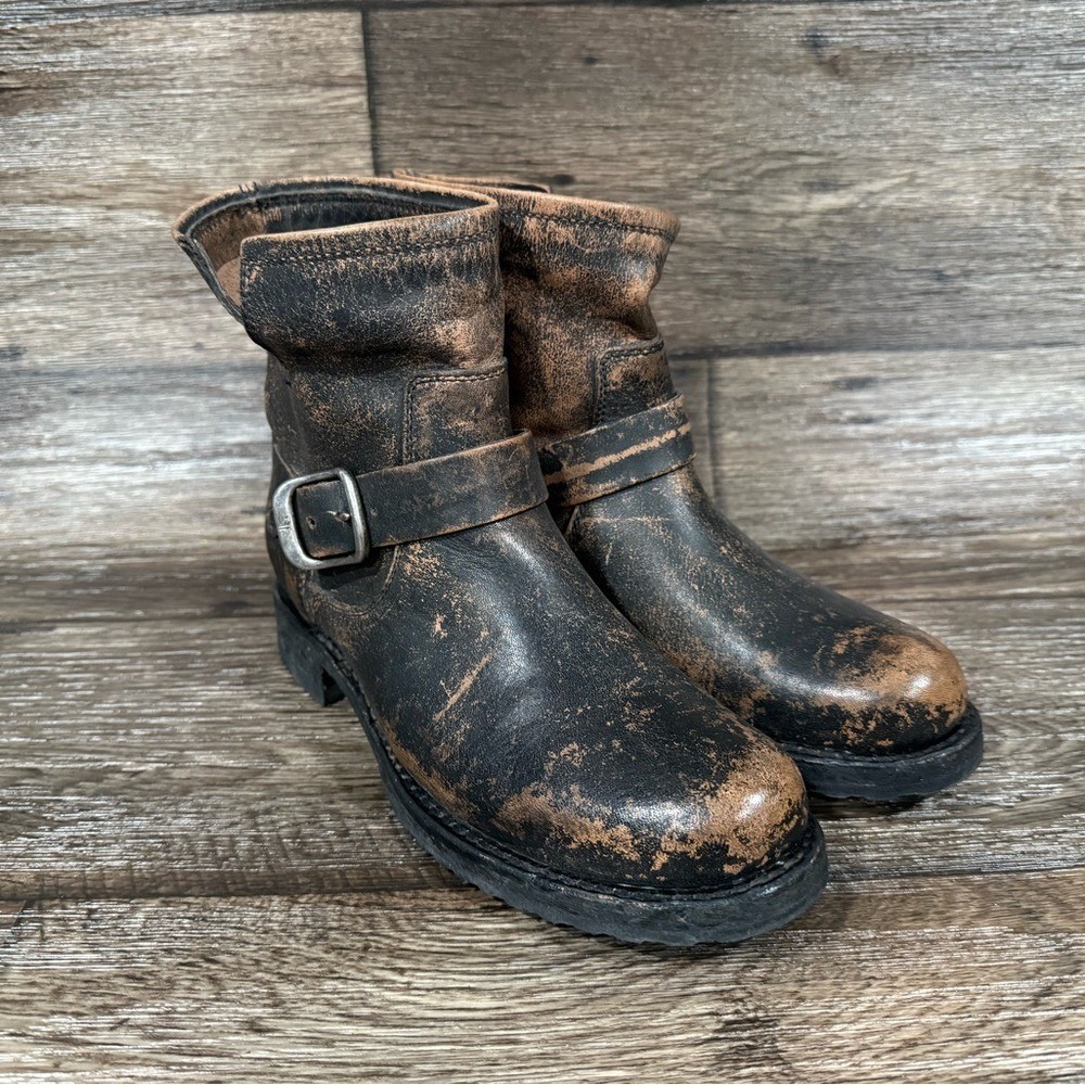 NEW w/o Box FRYE VERONICA FLEX BOOTIE IN DISTRESSED ANTIQUE BLACK SIZE 6.5 - Picture 8 of 11